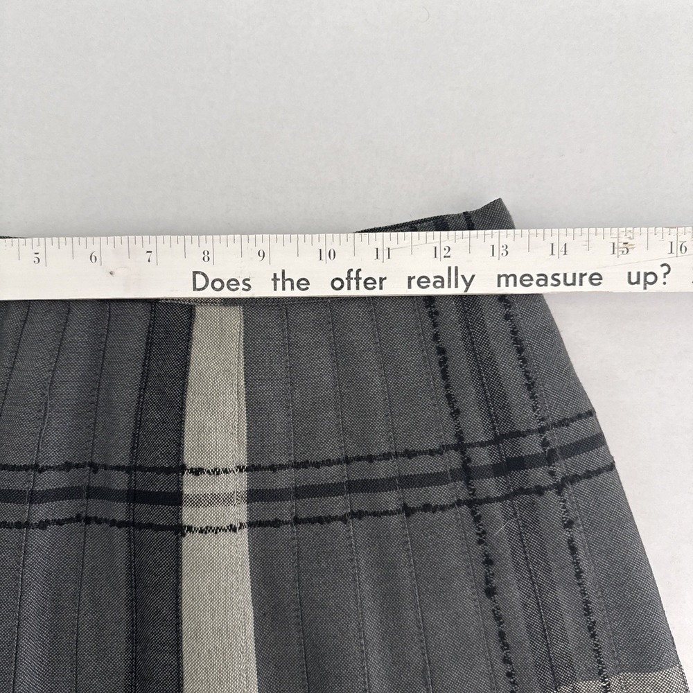 Vintage 60's Highland Queen Virgin Wool Gray Plaid Reversible skirt Women 10 - Picture 5 of 7